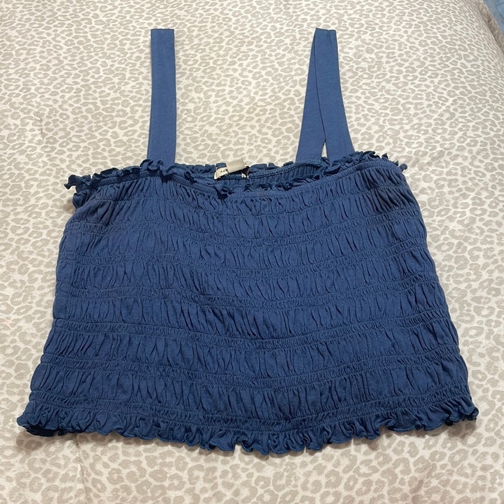 American Eagle Navy Blue Cropped Tank Top